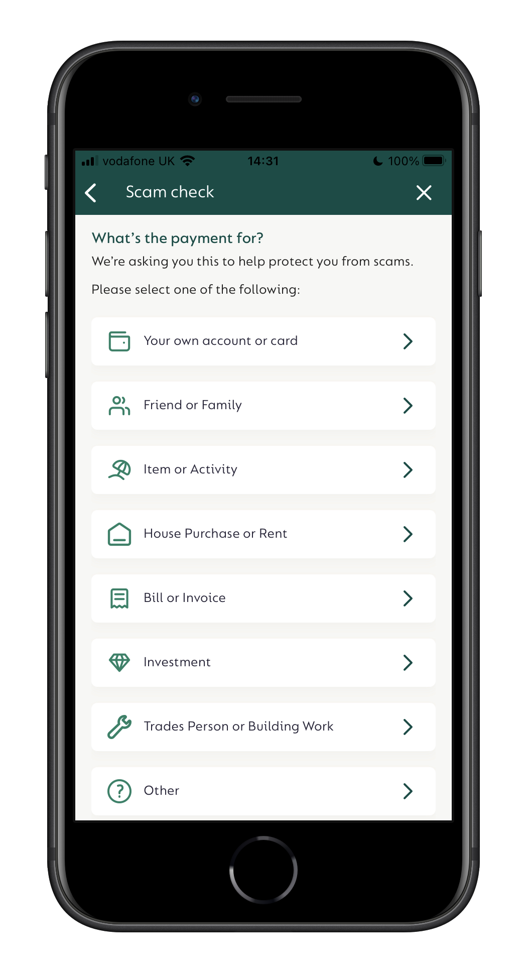 Screenshot of The Cumberland mobile banking app